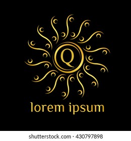 Luxurious Letter Q logo, boutique brand, real estate,property,royalty,logotype,  logo,Vector Logo Template. Golden monogram, Luxury monogram, Hotel logo, fashion logo