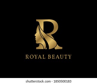 luxurious letter R beauty face decoration for beauty care logo, personal branding image, make up artist, or any other royal brand and company
