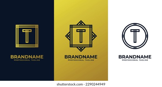Logotipo de carta de lujo T, adecuado para cualquier negocio con iniciales T.