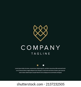 Luxurious letter V initial logo icon design template flat vector