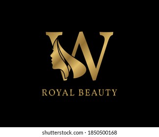 luxurious letter W beauty face decoration for beauty care logo, personal branding image, make up artist, or any other royal brand and company