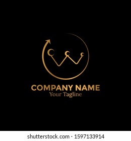 Luxurious letter W logo design template