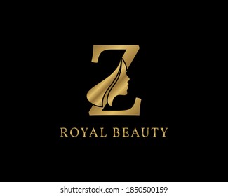 luxurious letter Z beauty face decoration for beauty care logo, personal branding image, make up artist, or any other royal brand and company