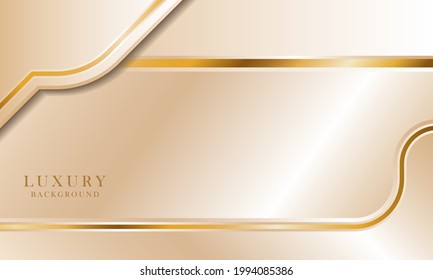 Luxurious light cream abstract background combined with gold line elements, modern template design vector illustration.