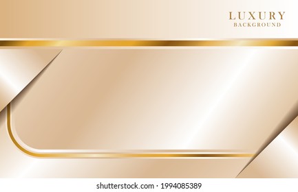 Luxurious light cream abstract background combined with gold line elements, modern template design vector illustration.