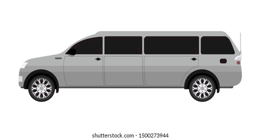 Luxurious limousine car vector illustration isolated on white background.vector illustration isolated on white background.