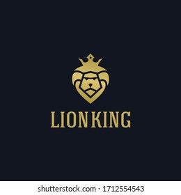 Luxurious Lion King logo design vector illustration