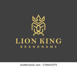 Luxurious Lion King logo design vector illustration