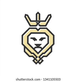 luxurious lion logo design inspiration. logo template. editable vector