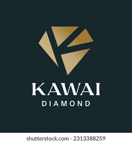 Luxurious logo combination of K and diamonds. It is suitable for use for jewelry store logos.