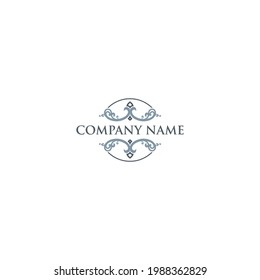 Luxurious logo concept with elegant carvings and soft colors suitable for your company or business icon