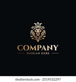 A luxurious logo design, with the shape of a gold lion, is suitable for brands that want to emphasize an image of leadership and authority.