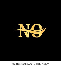 Luxurious Logo letter N.O Elegant logos design, serif typography vector of initial company name logotype.