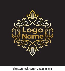 Creative abstract luxurious logo shape uses a simple and clean concept for company or branding identity or another purpose