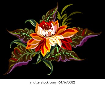 Luxurious, lush blooming orange chrysanthemum