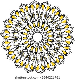 luxurious mandala design for henna tattoo ,background uses