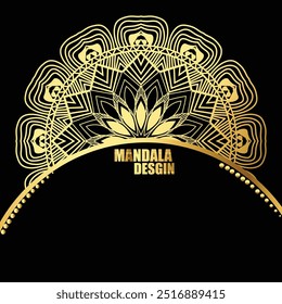 Fondo de lujo del patrón del mandala, diseño lujoso de la tarjeta de felicitación de la invitación del mandala, diseño circular del Vector del patrón, fondo de lujo del mandala de la flor con el modelo arabesco dorado 