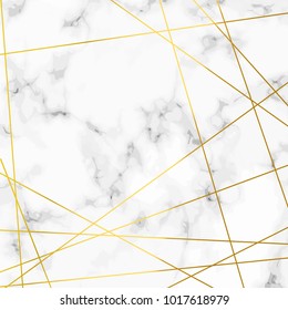 Luxurious Marble Stone Realistic Pattern With Golden Lines Over. Vector Illustration