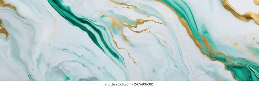 Luxurious marble wallpaper background. Luxury marble texture with gold glitter and aqua green tone. Aqua ocean blue marbling with natural luxury style swirls of marble and gold powder geode pattern.