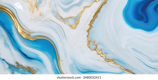 Luxurious marble wallpaper background. Luxury marble texture with gold glitter and blue tone. Indigo ocean blue marbling with natural luxury style swirls of marble and gold powder geode pattern.