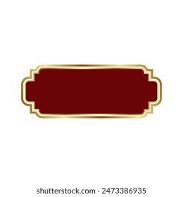 Luxurious maroon red label ribbon for luxury herbal products.