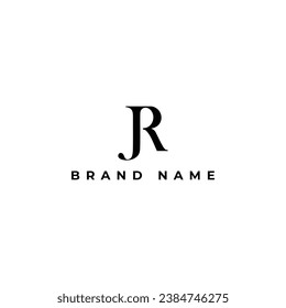 Luxurious, mature, and elegant JR logo. Monogram logo in modern classic style with serif font.