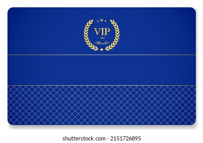 Luxurious membership card in blue with gold accents.
For luxury clubs, boutiques, casinos and other premium establishments. Vector, can be used for web and print.