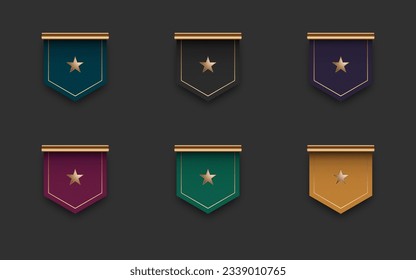 luxurious military style pennant badges. Vector illustration