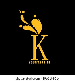 Luxurious and Minimalist K Letter Logo Design Icon, Editable in Vector Format in Black and White Color. suitable for the beauty salon logo