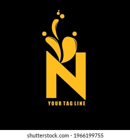 Luxurious and Minimalist N Letter Logo Design Icon, Editable in Vector Format in Black and White Color. suitable for the beauty salon logo
