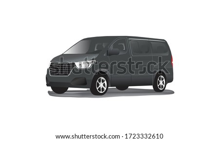 luxurious modern 3d h1 grand royale mpv multi purpose vehicle, gmc, chevy passenger van for transportaions, delivery and shipping service logo template, for europe, asia, korea, us and others