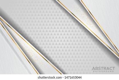 luxurious modern abstract white with golden lines background.