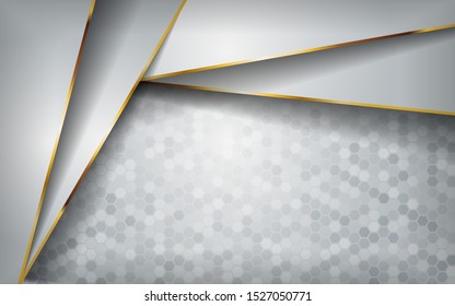 luxurious modern abstract white with golden lines background.