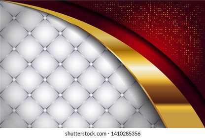 lujoso blanco abstracto con líneas rojas y doradas. elegante y moderno ambiente.fondo abstracto. vector de pasos.