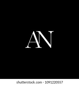 Luxurious modern creative artistic AN NA A N black and white color initial based letter icon logo.