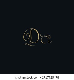 Luxurious modern DA initial based letter icon logo