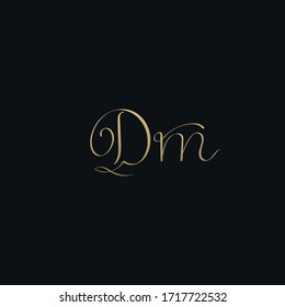 Luxurious modern DM initial based letter icon logo