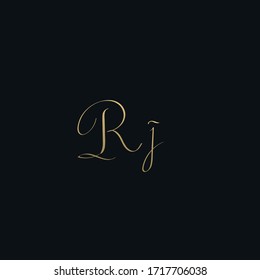 Logotipo de letra inicial RJ moderna y lujosa