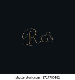 Logotipo moderno y lujoso de letra RW inicial