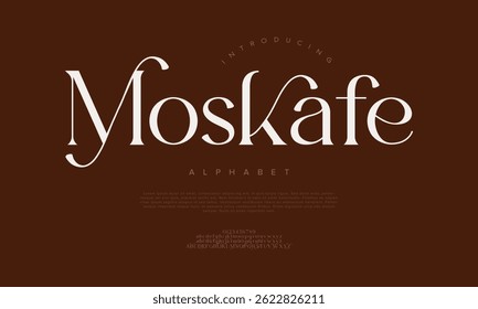 Luxurious modern serif typeface with elegant curves and swash style, perfect for logos, cafes, and premium branding