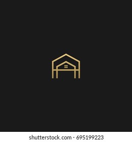 Luxurious modern stylish connected geometric real estate black and gold color AA A  initial based letter icon logo.