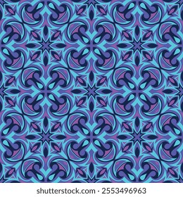 Luxurious monochrome art seamless pattern. Art forms are grouped and arranged in a specific order. Vector image for print, textile, packaging, interior design and your other projects.