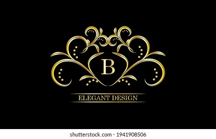 Luxurious monogram, design of an exquisite ornament with the letter B. Illustration of good as a logo of a fashion boutique, hotel brand, restaurant, business, cover.