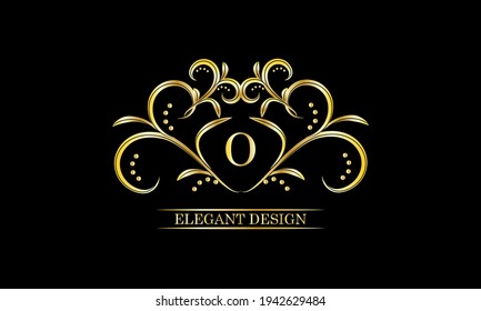 Luxurious monogram, design of an exquisite ornament with the letter O. Illustration of good as a logo of a fashion boutique, hotel brand, restaurant, business, cover.