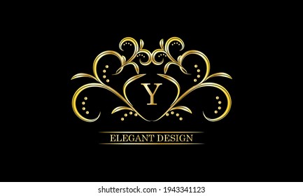 Luxurious monogram, design of an exquisite ornament with the letter Y. Illustration of good as a logo of a fashion boutique, hotel brand, restaurant, business, cover.