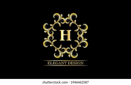 Luxurious monogram with the letter H. Premium brand icon. Vector logo design can be used for the beauty industry, cosmetics, salon, boutique, spa, company, corporation.