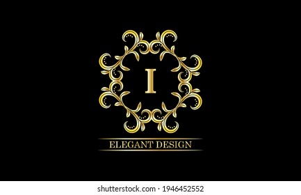 Luxurious monogram with the letter I. Premium brand icon. Vector logo design can be used for the beauty industry, cosmetics, salon, boutique, spa, company, corporation.