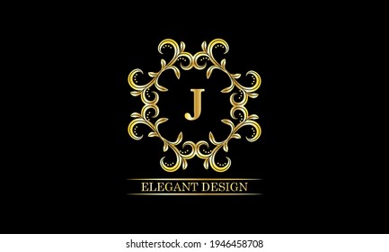 Monograma lujoso con la letra J. Icono de marca Premium. El diseño del logotipo vectorial puede ser utilizado para la industria de la belleza, cosmética, salón, boutique, spa, empresa, corporación.