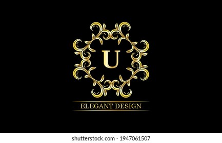 Luxuriöses Monogramm mit dem Buchstaben U. Premium-Markensymbol. Vector Logo Design kann für die Kosmetikindustrie, Kosmetik, Salon, Boutique, Spa, Unternehmen, Unternehmen verwendet werden.