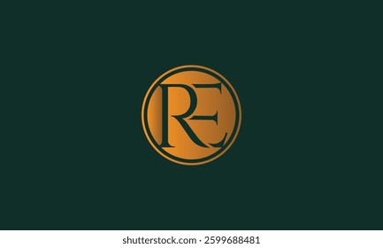 RE Luxurious monogram logo design